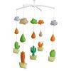 Baby Crib Mobile Green Orange Cactus Handmade Musical Mobile Baby Shower Gift Nursery Decor