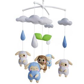 Handmade Baby Crib Mobile Animal Hanging Musical Mobile Infant Nursery Room Toy Decor; Cute Sheep