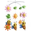 Yellow Bees and Flowers Handmade Baby Musical Crib Mobile Hanging Toy Gift Boys Girls Nursery Room Decor