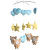 Baby Crib Bell Handmade Musical Mobile Baby Shower Gift Nursery Decor; Bear Star Heart