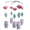 Pink Birds and White Cows Handmade Baby Crib Mobile Nursery Decor Musical Crib Mobile Boys Girls Baby Shower Gift