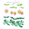 Green Dragonfly and Flowers Handmade Baby Musical Crib Mobile Hanging Toy Gift Boys Girls Nursery Room Decor