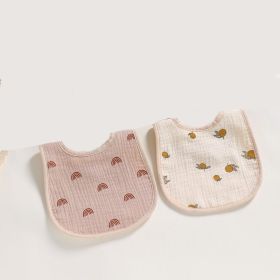 New 2pcs Baby Six-Layer Cotton Cloth U-Shaped Bib Eating Bib Baby Anti-Vomiting Milk Towel