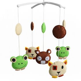 Baby Crib Mobile Nursery Decoration Baby Musical Mobile for Boys and Girls; Flog Bear Dog