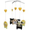 Handmade Baby Crib Mobile Panda Lion Bear Dog Baby Musical Mobile Kids Room Decor Yellow Black Beige