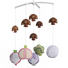 Vegetables Baby Crib Mobile Baby Musical Mobile for Boys and Girls Nursery Room Decor; Onion Mushroom Broccoli