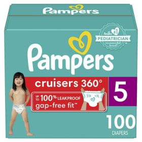 Pampers Cruisers 360 Enormous Pack Diapers Size 5;  100 Count