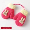 Cartoon Baby Mittens Winter Warm Kids Baby Boys Girls Knitted Gloves For Children Toddler Kids