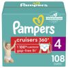 Pampers Cruisers 360 Fit Diapers, Active Comfort, Size 4, 108 Count