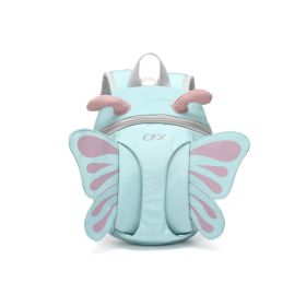 Children'S School Bag Kindergarten Spot Cross-Border Childlike Cute Butterfly Shoulders Cute Baby Snack Backpack (Option: Grey blue)