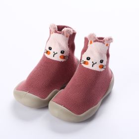 Children's Floor Socks Silicone Soft Bottom Floor Shoes (Option: Pink-20or21)