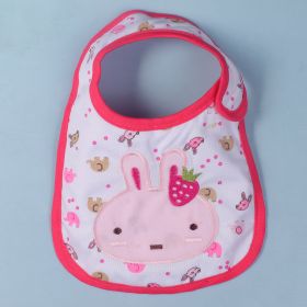 Optional Baby Bib Children's Cotton Three-layer Waterproof Saliva Towel (Option: Strawberry Rabbit)