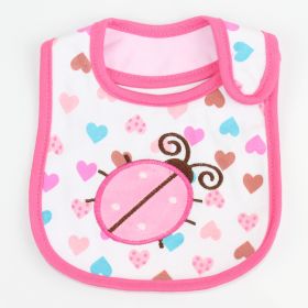 Optional Baby Bib Children's Cotton Three-layer Waterproof Saliva Towel (Option: 118 Peach Pink Beetle)