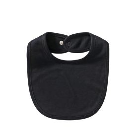 Baby Products Cotton Solid Color Bib With Hidden Buckle Saliva Towel Multi-color Optional (Color: black)