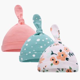 Thin Cotton Printed Baby Hat (Option: Pink Flower)