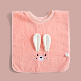 Child Wash Towel Baby Embroidery Bib (Option: Pink Rabbit)