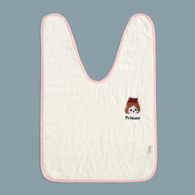 Child Wash Towel Baby Embroidery Bib (Option: Princess Pink U Shaped)