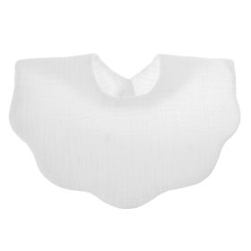 Baby Printed Saliva Towel Children's Cotton Gauze Wavy Bib (Color: White)