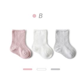 Baby  Autumn New Style Non-tight Leg Socks Pure Color (Option: Light Pink Group-L)