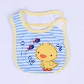 Optional Baby Bib Children's Cotton Three-layer Waterproof Saliva Towel (Option: Stripes Duck)