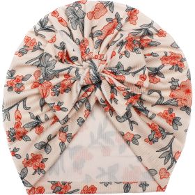 Polyester Baby Bow Hat Creative Printing Girls' Hat Infants Baby Hat (Option: D)