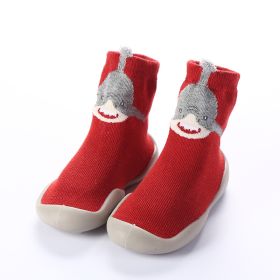 Children's Floor Socks Silicone Soft Bottom Floor Shoes (Option: Red-20or21)