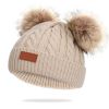 Cute Double Wool Pompom Baby Hat Children Cap Warm Autumn Winter Hats For Kids Boys Girls Knitted Warmer Beanie Caps Bonnet