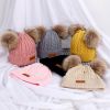 Cute Double Wool Pompom Baby Hat Children Cap Warm Autumn Winter Hats For Kids Boys Girls Knitted Warmer Beanie Caps Bonnet