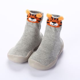 Children's Floor Socks Silicone Soft Bottom Floor Shoes (Option: Light Gray-20or21)