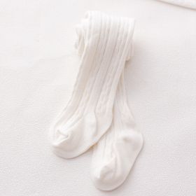 Fashion Simple Baby Cotton Solid Color Pantyhose (Option: White-6to12 Months)