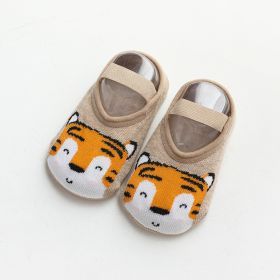 Baby Floor Socks Toddler Early Education Autumn Winter Cotton (Option: Dark Coffee Tiger-S)