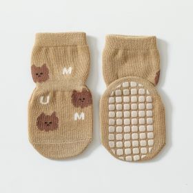 Baby Autumn And Winter Non-slip Glue Bottom Non-slip Socks Tube Socks (Option: Apricot Yellow-L Code)